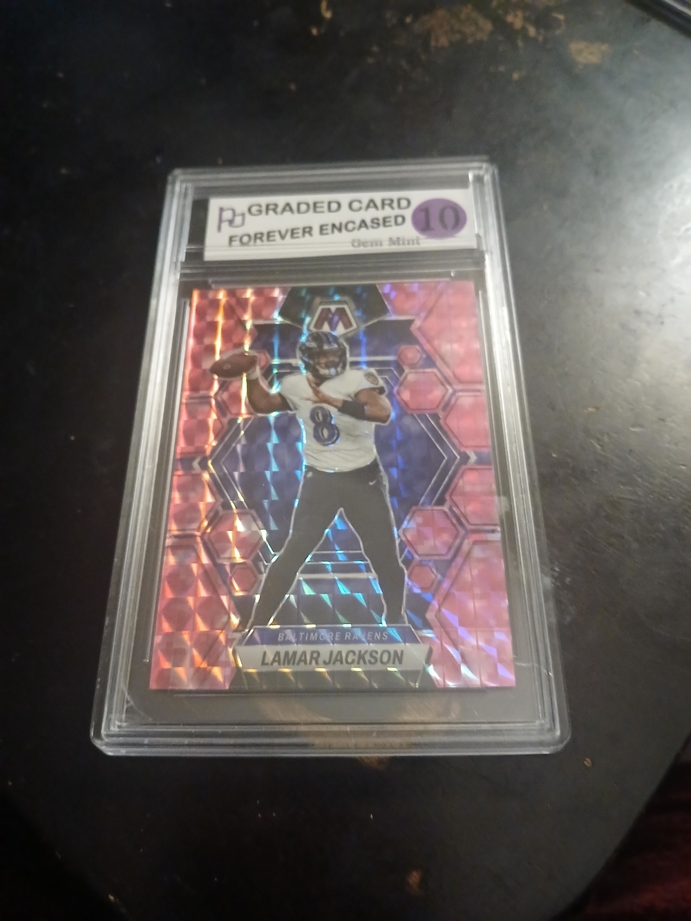 Lamar Jackson Baltimore Ravens Purple Holographic Football Card - Graded